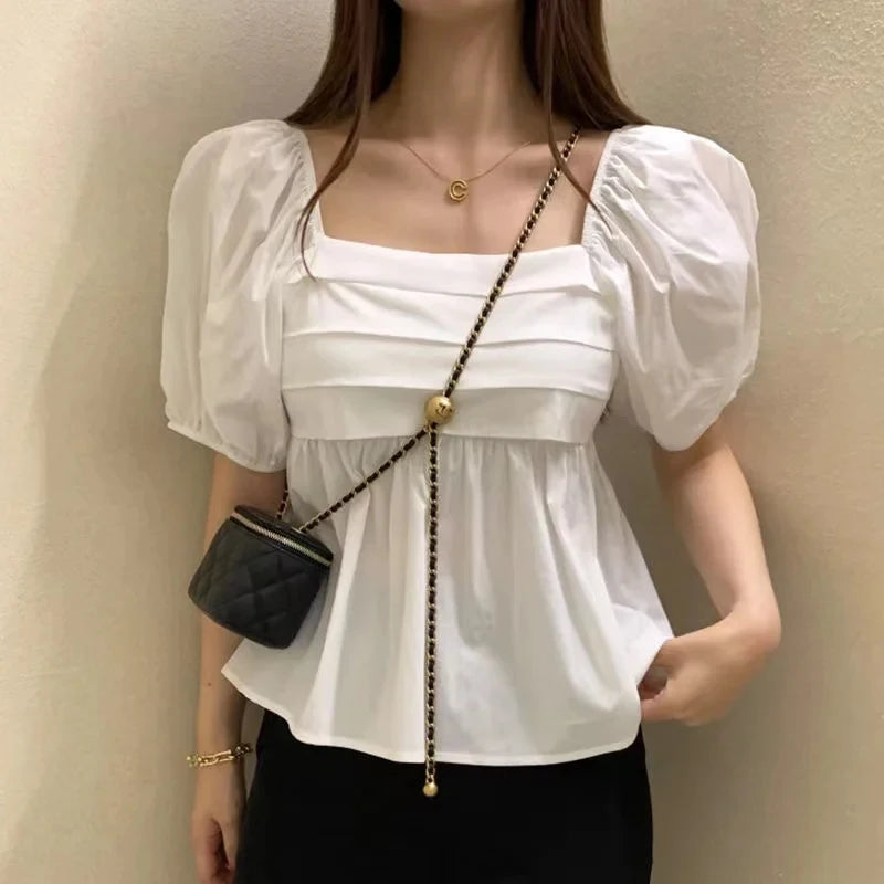Women Puff Sleeve Square Neck Top | Celia