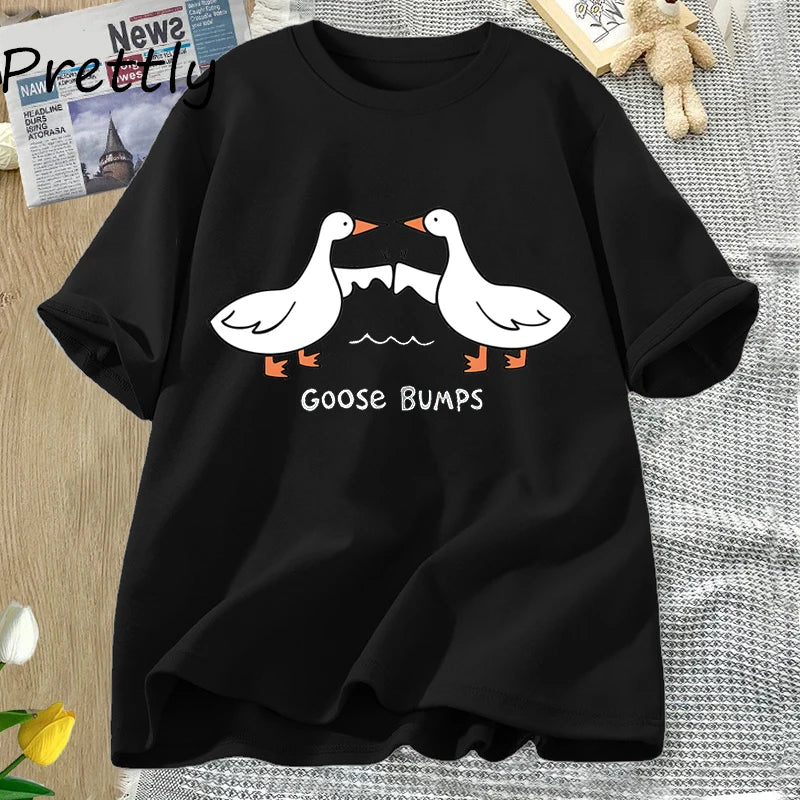 Variant image for Unisex T-Shirt White Cotton | Goose Bumps-22