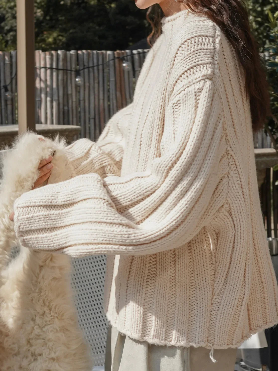 Women Chunky Wool Blend Knit Sweater | Drucilla