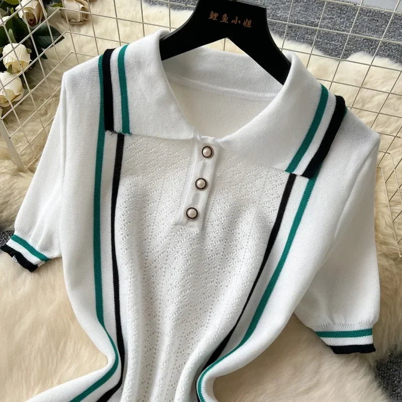 Women Striped Polo Dress | Eugenia