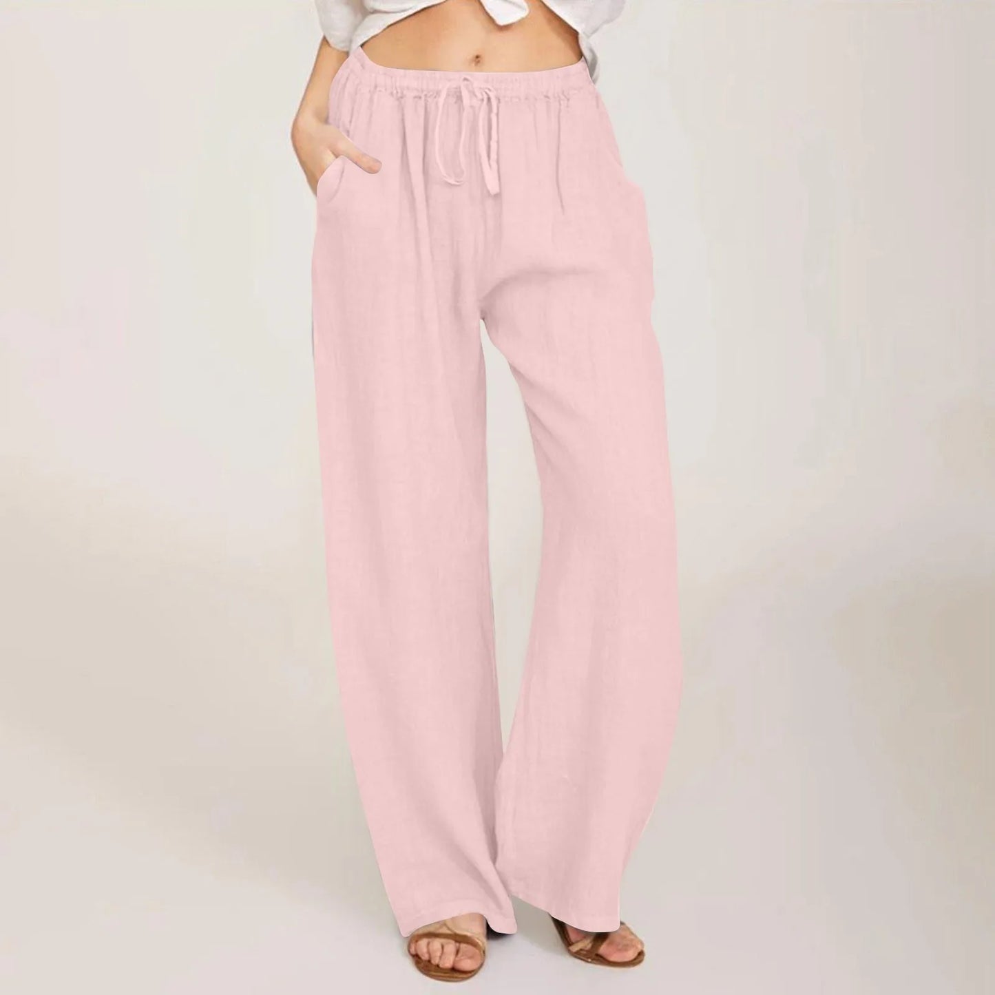 Women High-Waisted Wide-Leg Drawstring Pants | Nova