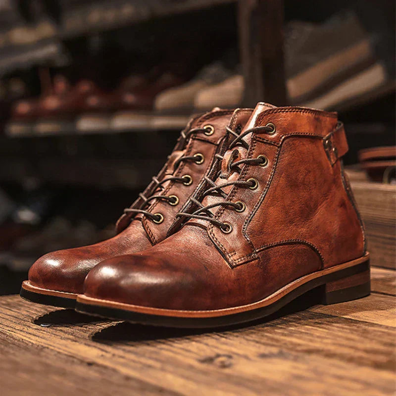 Men's High Top Boots Black Leather | Rugged Elegance-2