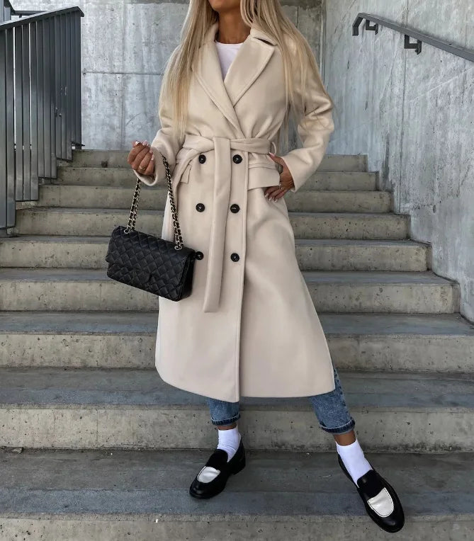 Women Timeless Double-Breasted Wool Coat | Sabella