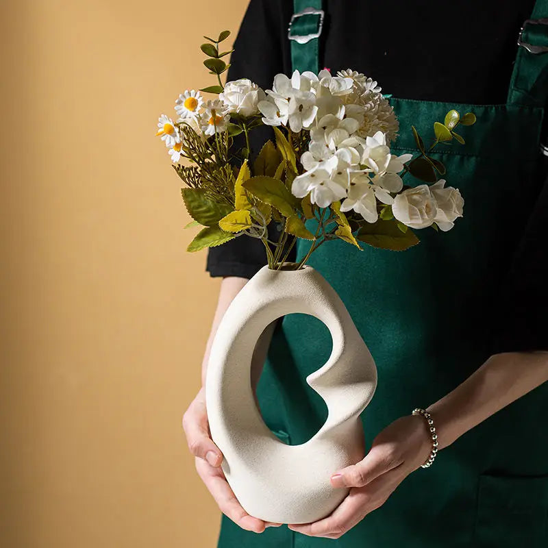 Ceramic Double Vase Neutral | Elegance 4