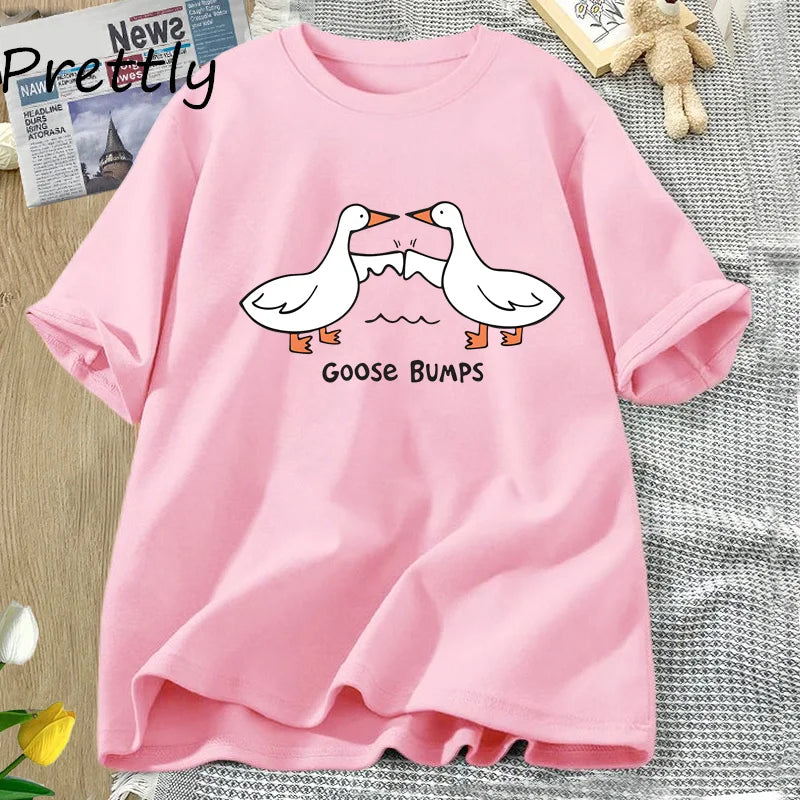 Variant image for Unisex T-Shirt White Cotton | Goose Bumps-16
