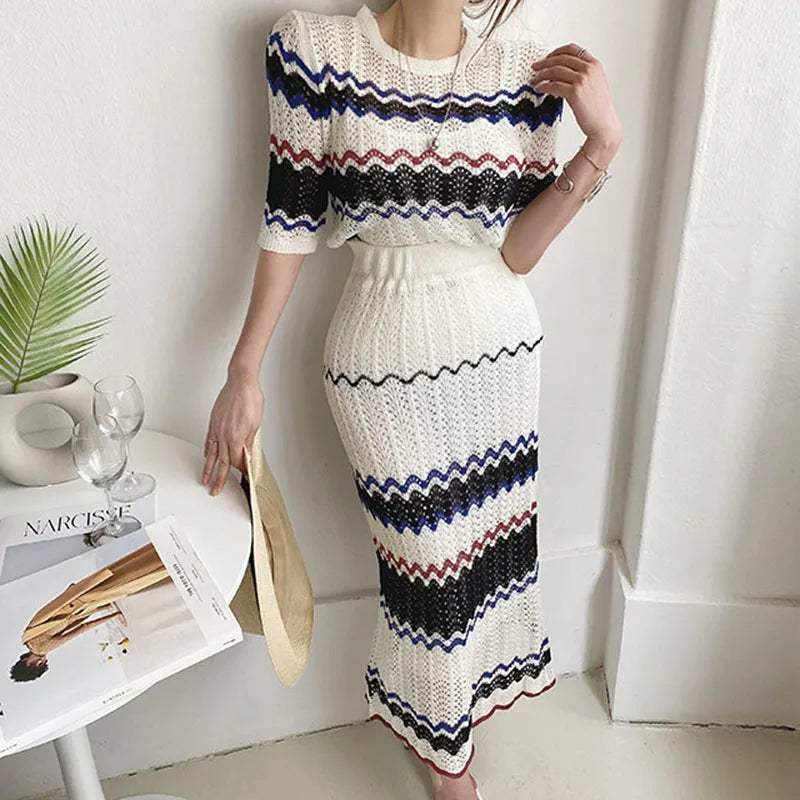 Chevron Knit Two-Piece Set | Amira