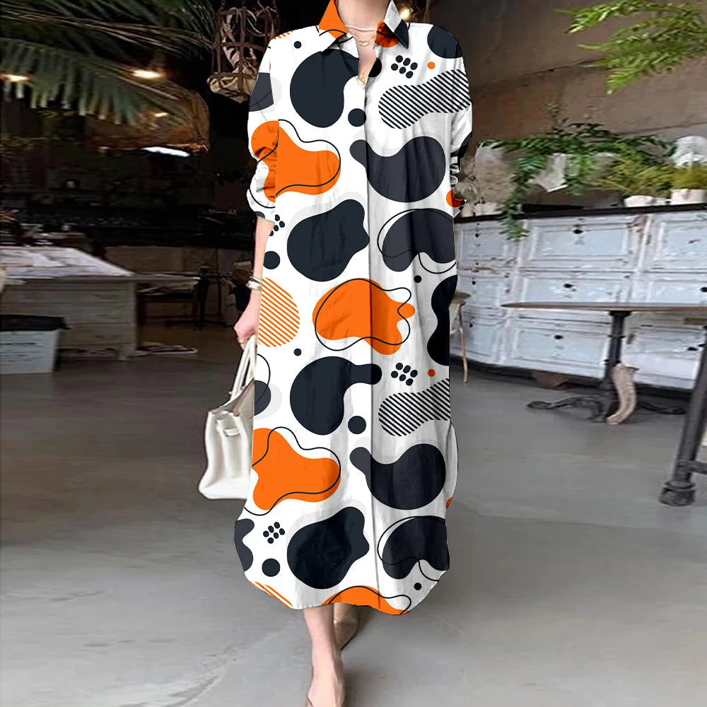 Women Abstract Print Shirt Dress | Aaliyah