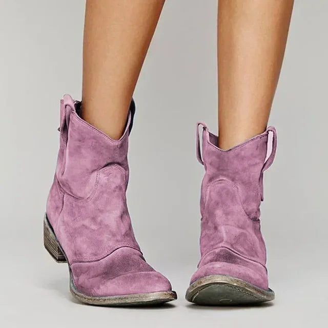 Women Cowboy Boots Gray Leather | Destiny-5