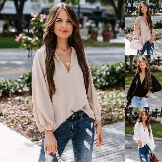 Women Elegant Half Open Collar Blouse | Celestine