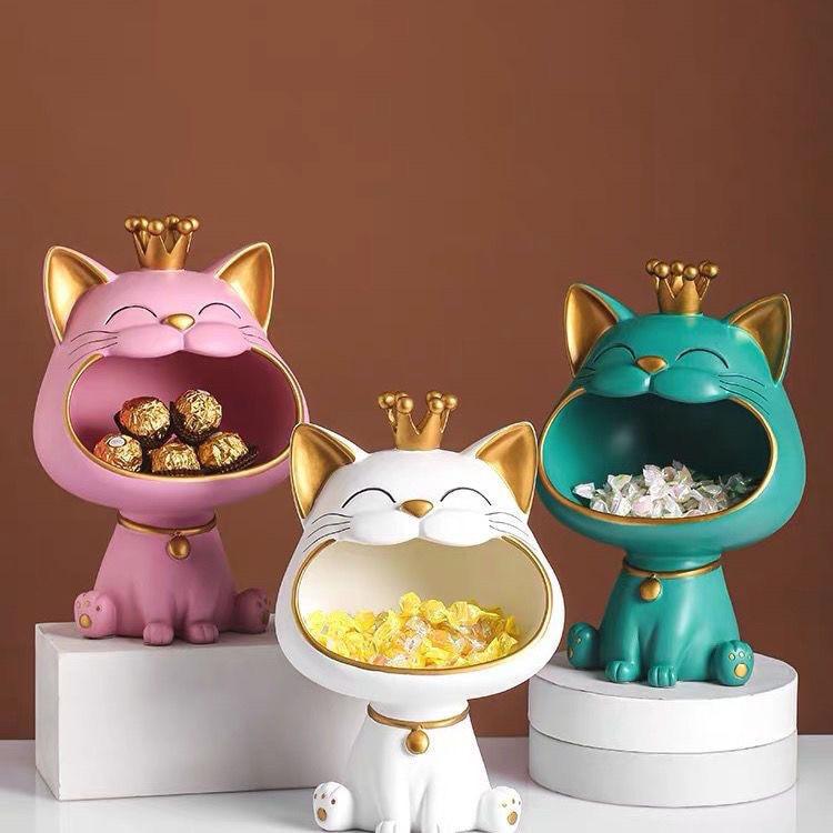Cat Organizer Sculpture Multi-Colored Resin | Whimsical Design 6