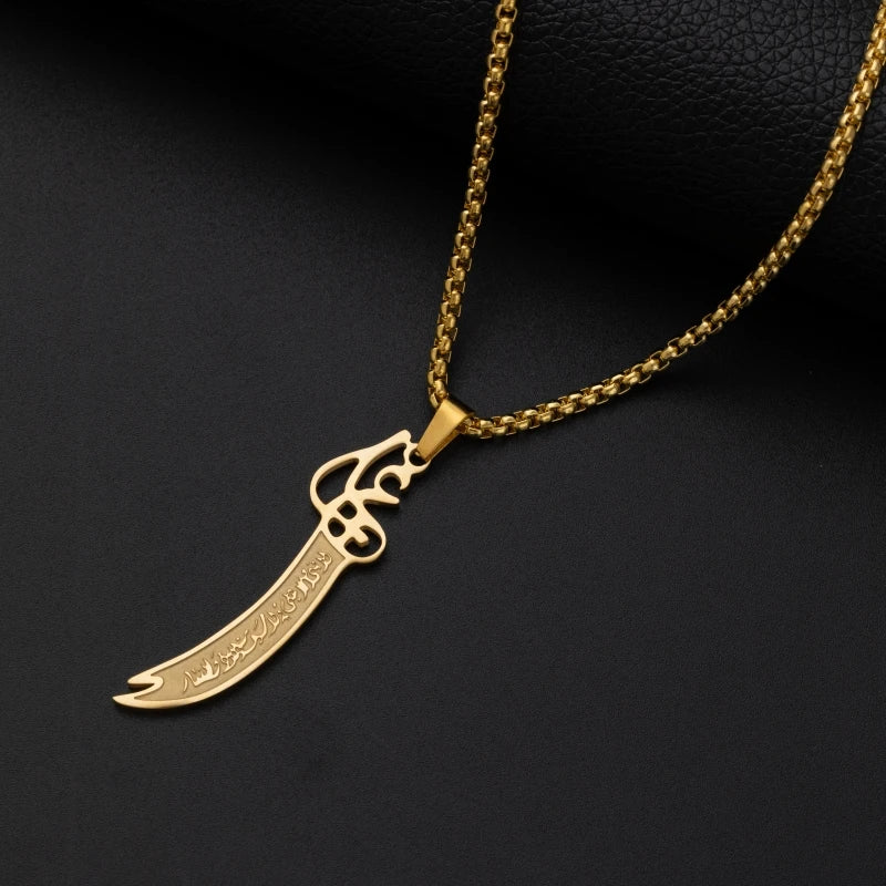 Men's Necklace Stainless Steel Pendant | Zulfiqar-4
