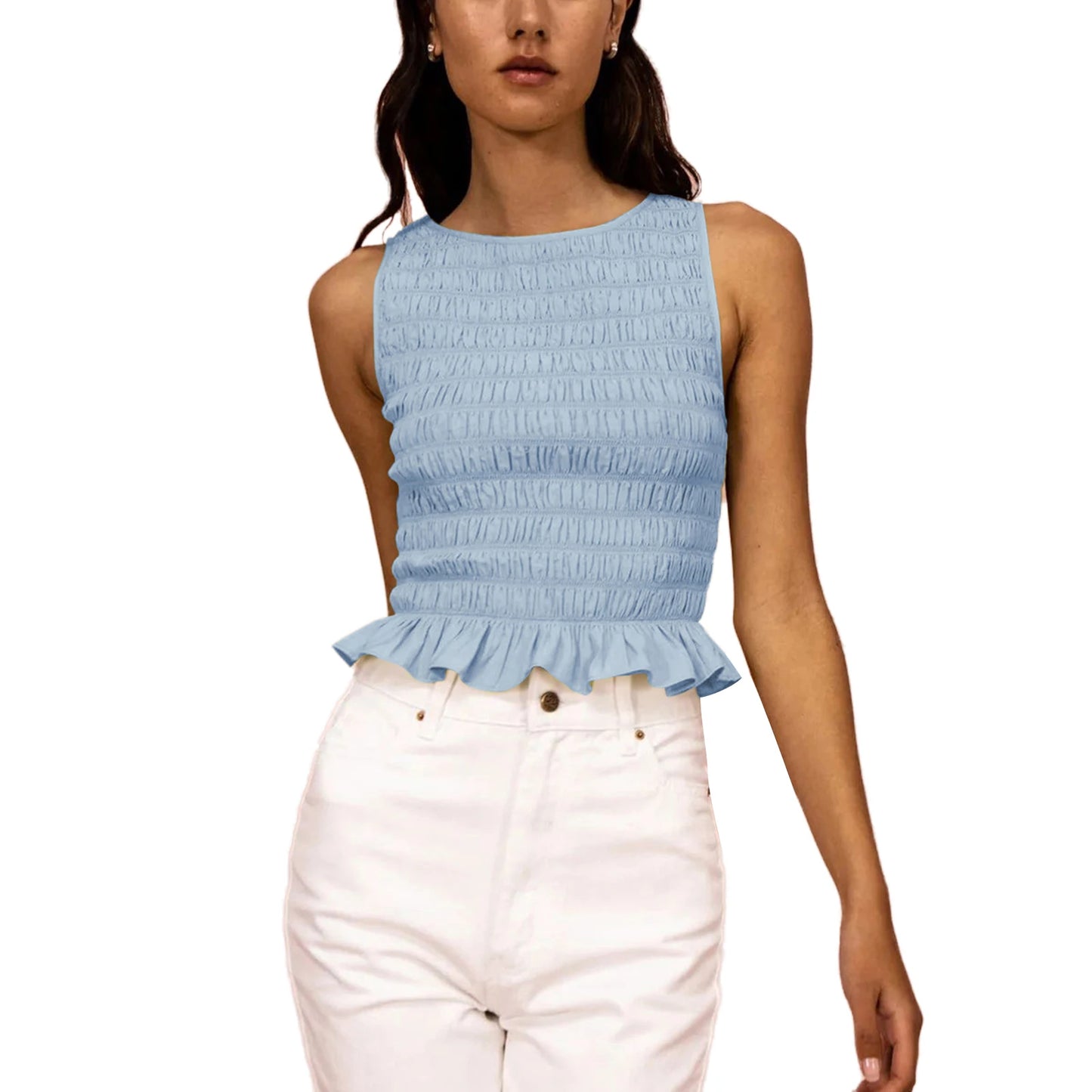 Women Smocked Sleeveless Top | Regina