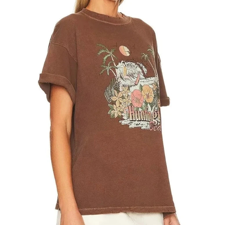 Women Bohemian Palm Beach Graphic Print T-Shirt | Lorelei