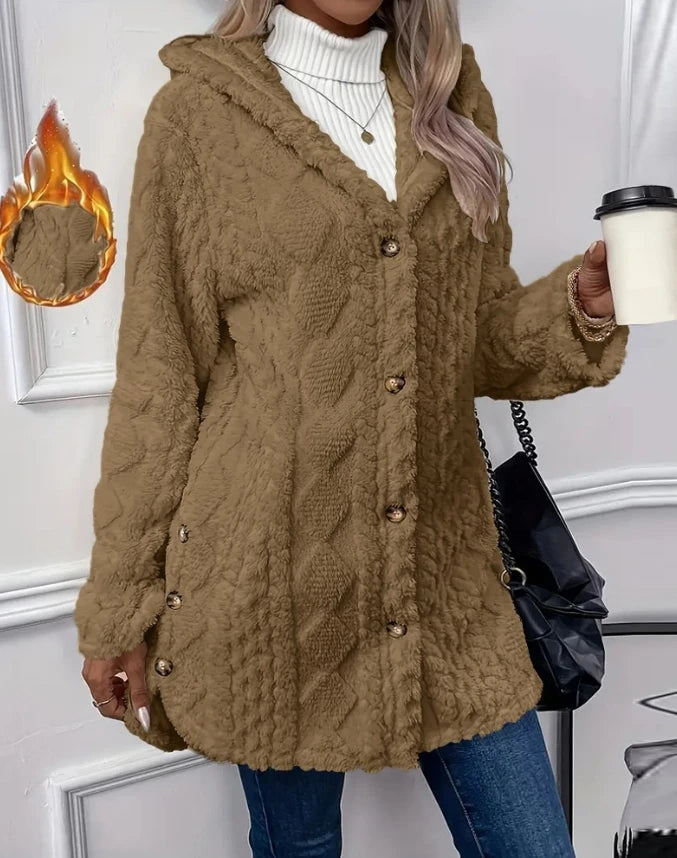 Women Plush Hooded Coat | Trisha