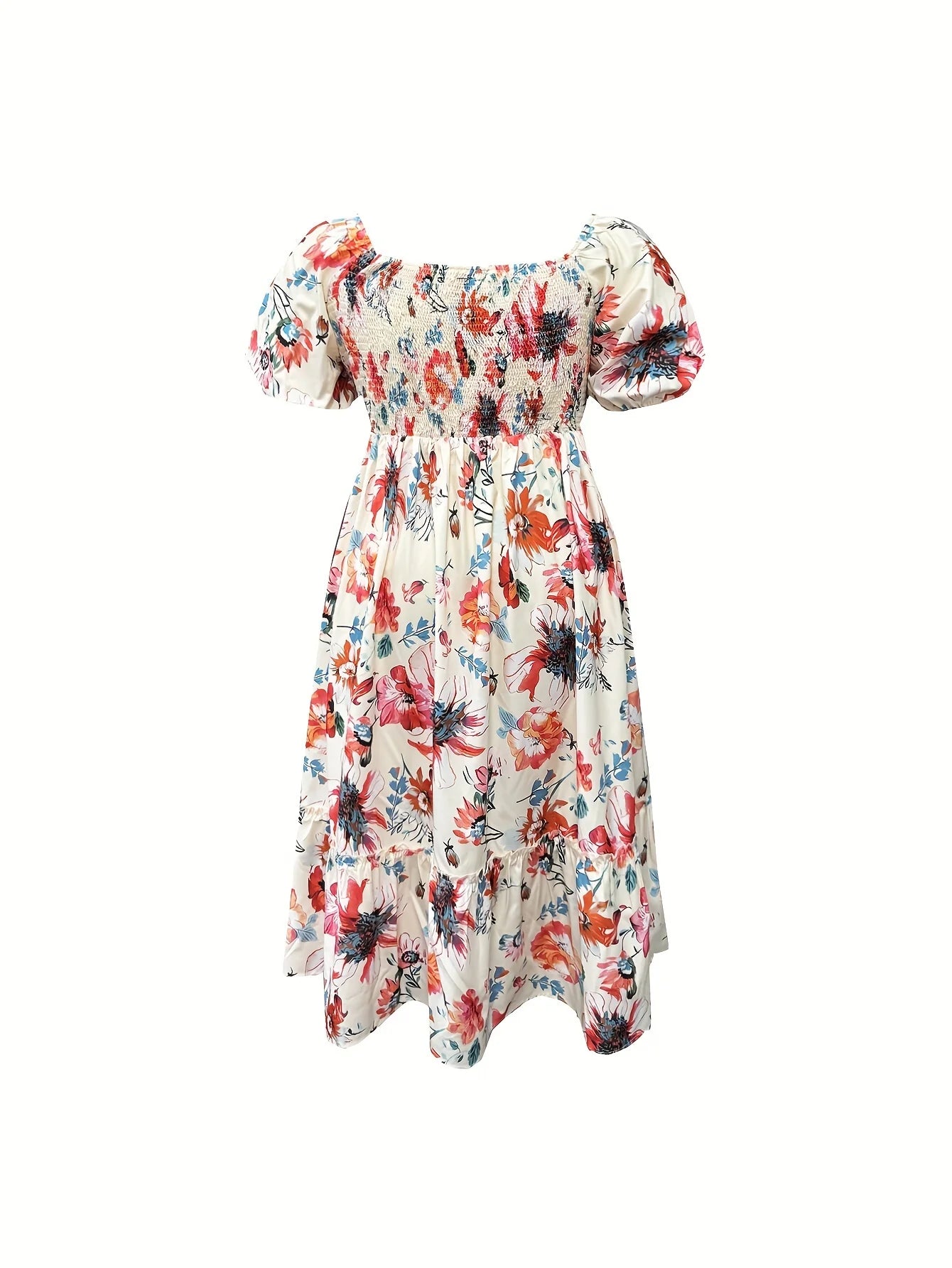 Floral Puff Sleeve Maxi Dress | Caila