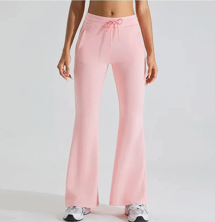 Women Flare Pants Black Nylon | Vibe-3