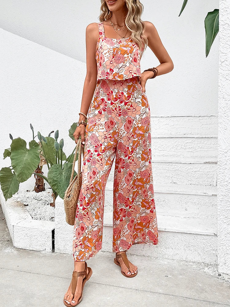 Women Floral Sleeveless Jumpsuit | Elena
