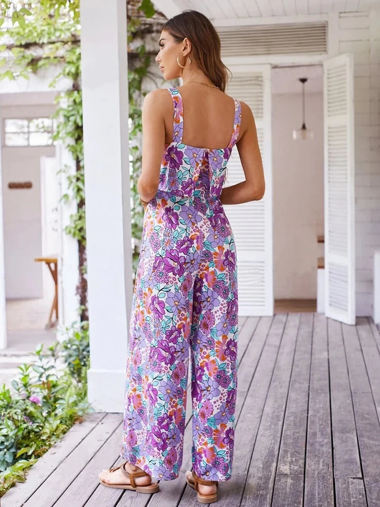 Women Floral Sleeveless Jumpsuit | Elena