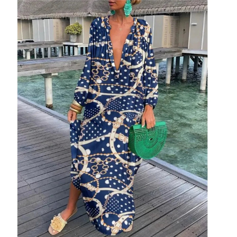 Women Maxi Dress Multi-Color Polyester | Summer Vibes-5
