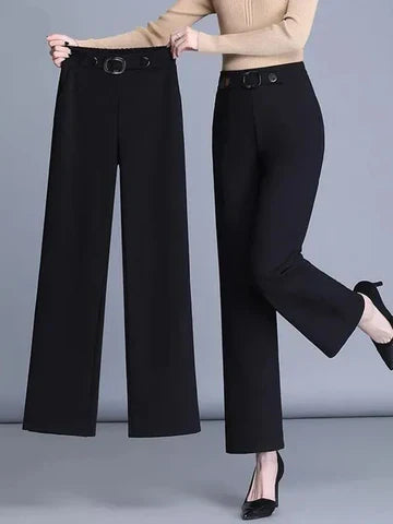 Variant image for Women Wide Leg Pants Black Polyester | Sophia-8