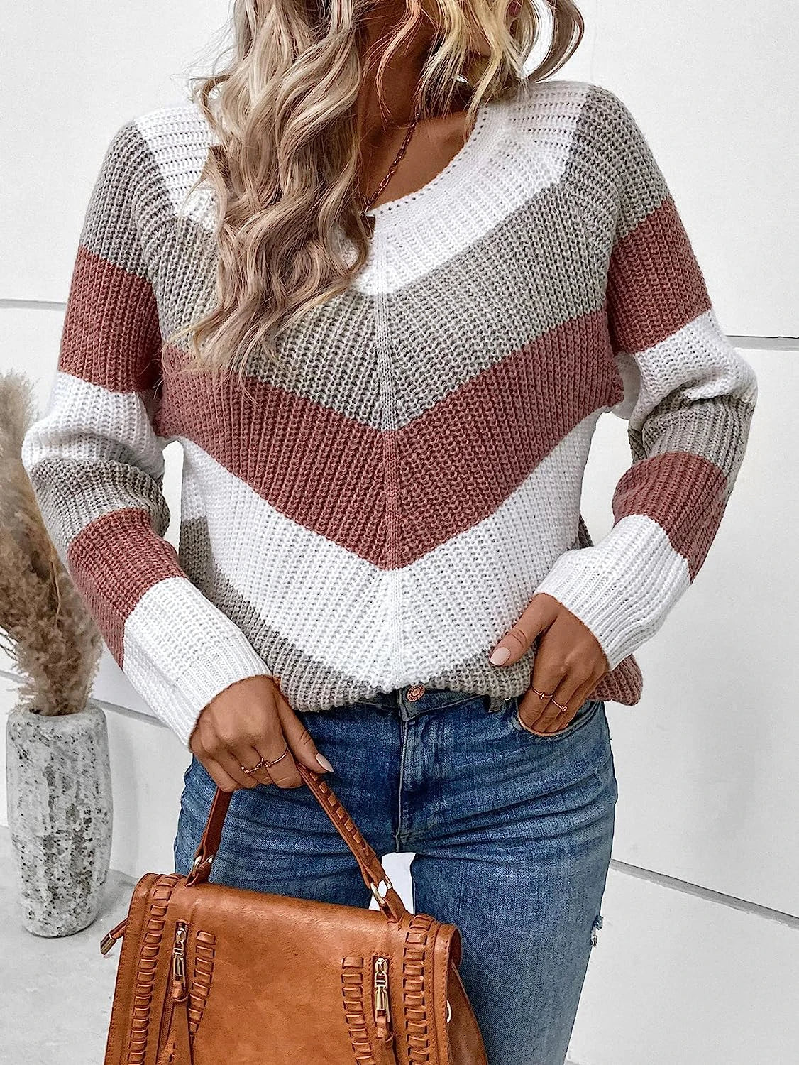 Women Off-Shoulder Striped Knit Sweater | Tess