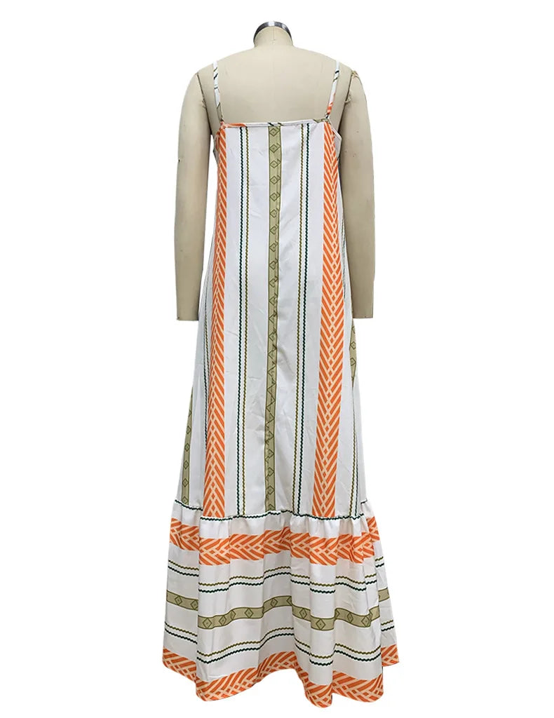 Women Striped Boho Maxi Dress | Encarnación