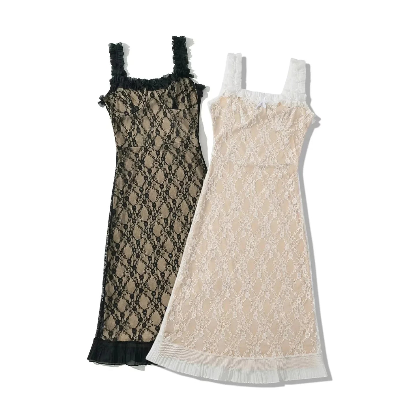 Women Lace Mesh Bodycon Midi Dress | Clydie