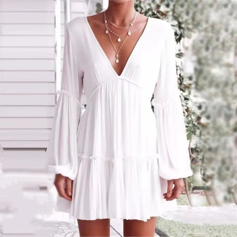 Women Bohemian Flowy Mini Dress | Herminia