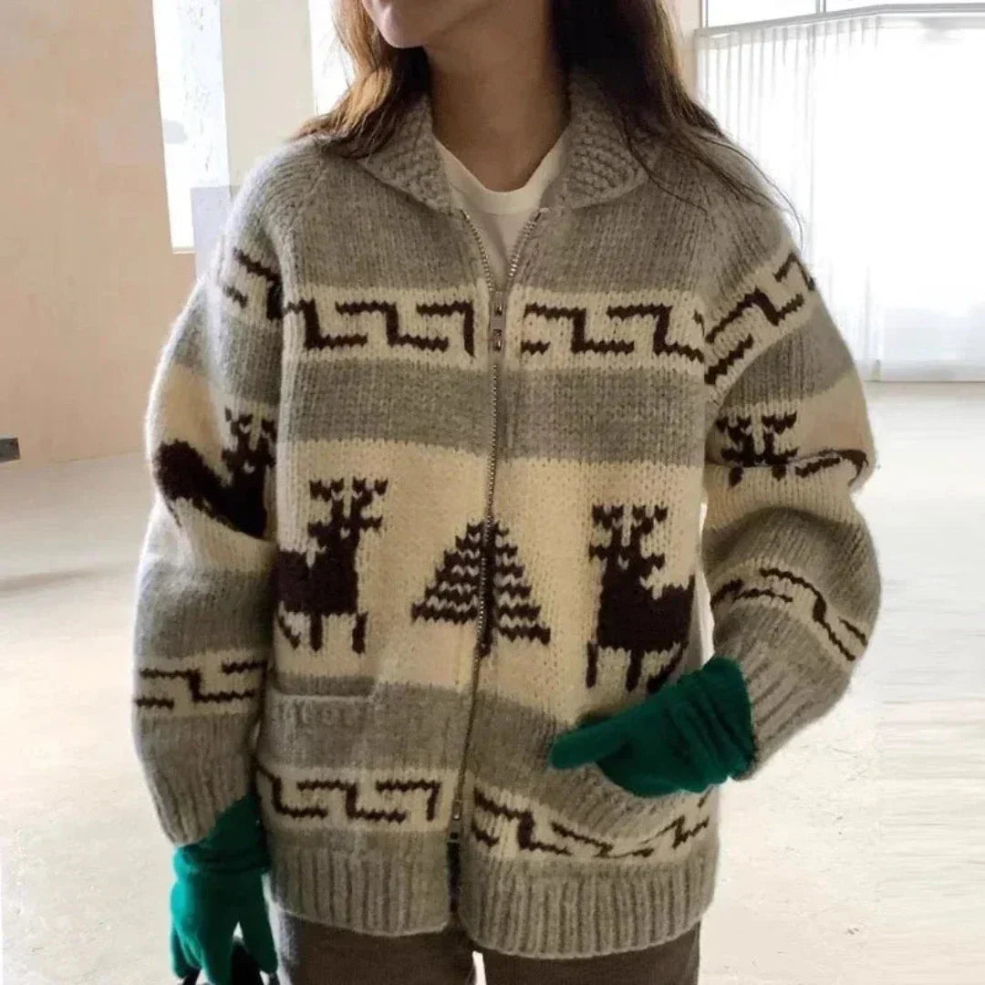 Women Cozy Nordic Knit Cardigan | Blanche