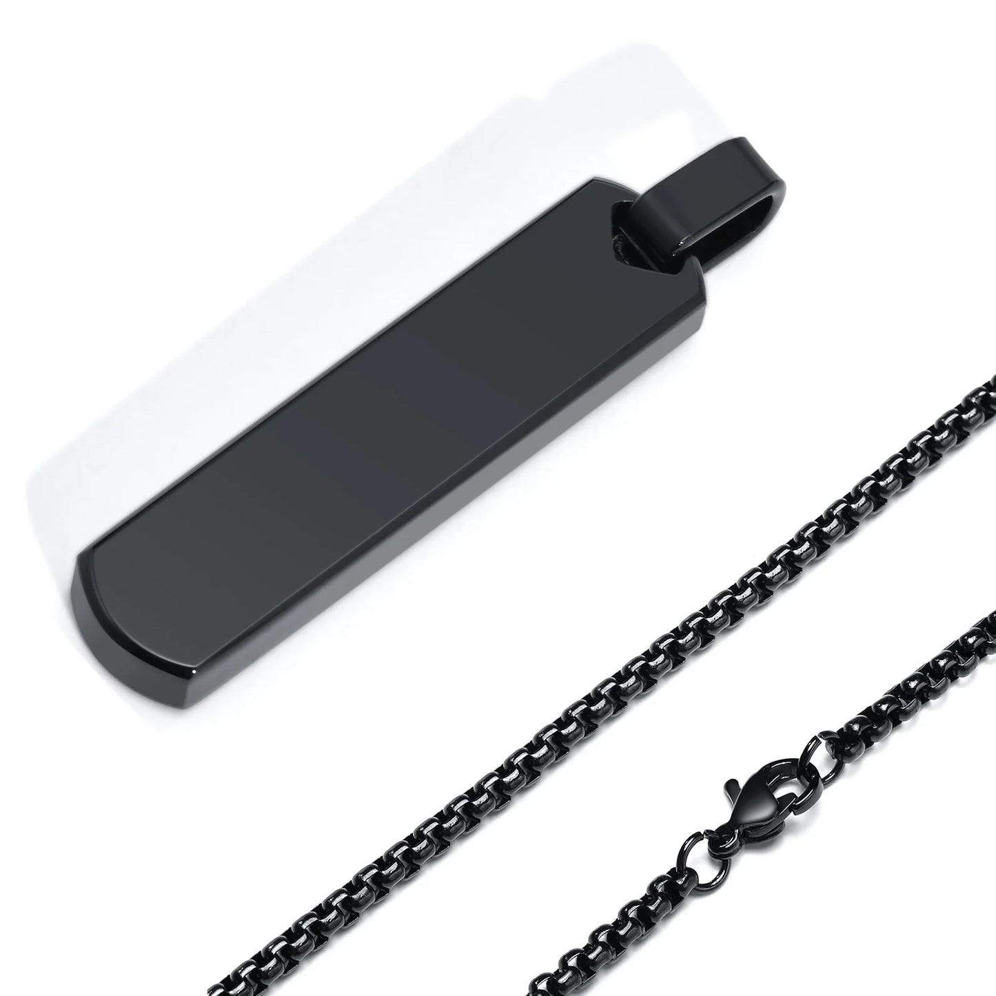 Variant image for Men's Necklace Silver Stainless Steel | Classic Initial Bar Pendant-1