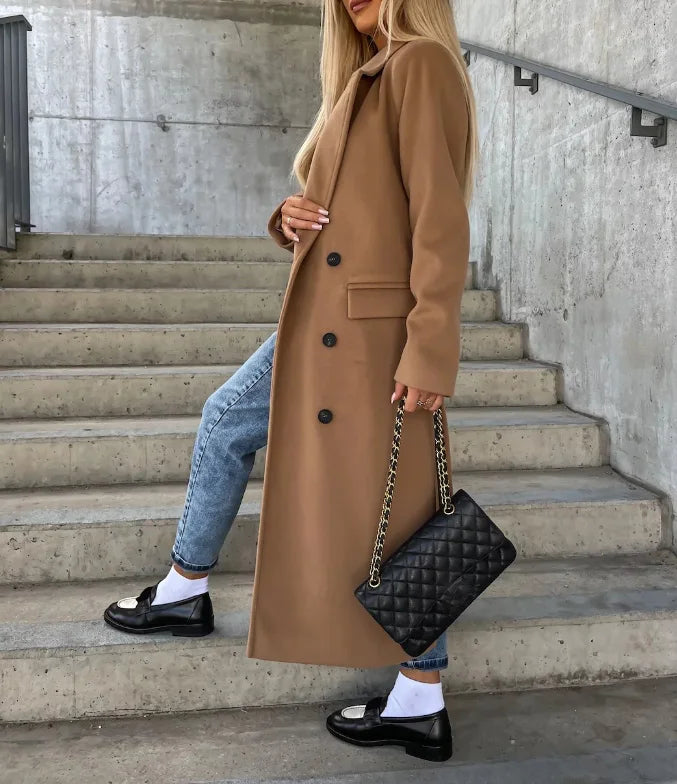 Women Timeless Double-Breasted Wool Coat | Sabella