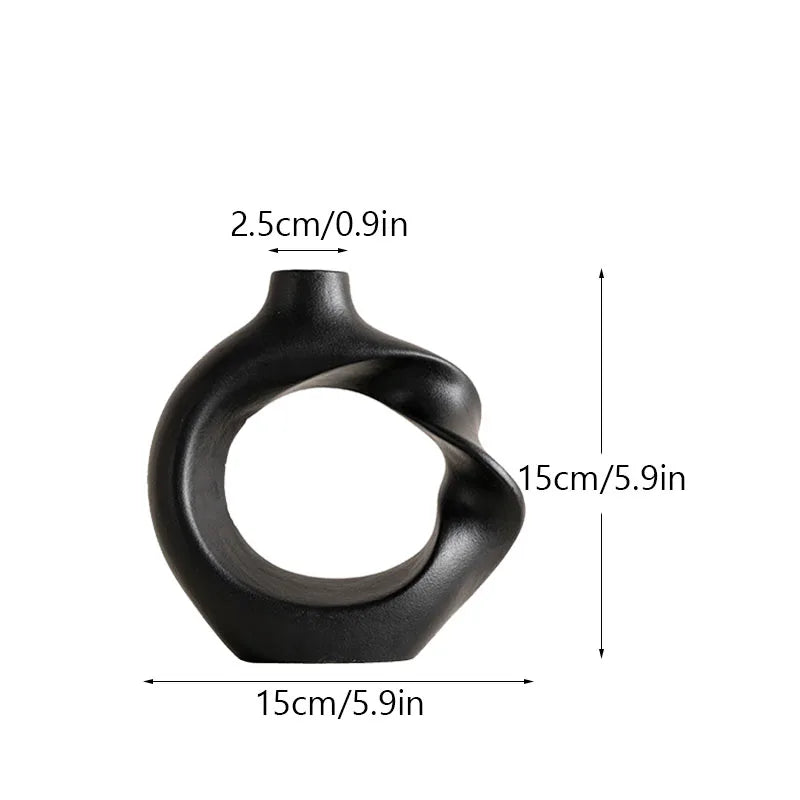 Variant image for Ceramic Flower Vase | Elegant Twist Design-4