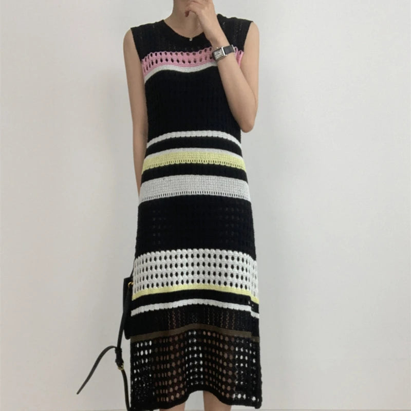 Women Color Block Crochet Dress | Erika