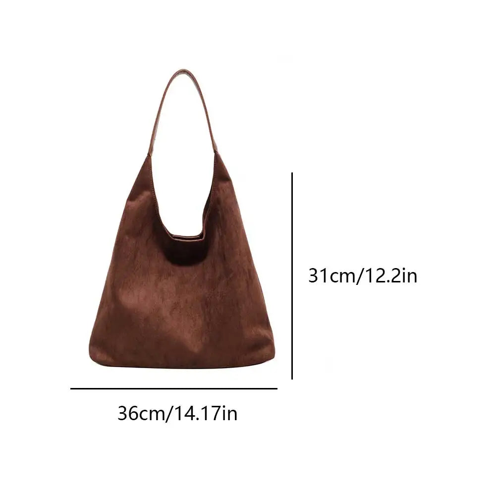 Women Minimalist Suede Tote Bag | Mila