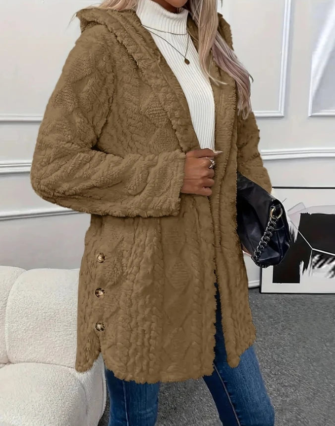 Women Plush Hooded Coat | Trisha