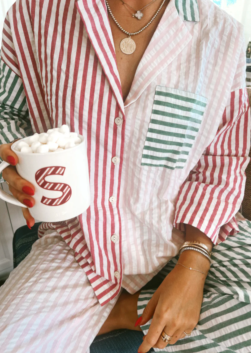 Women Striped Cozy Pajama Set | Oceanne