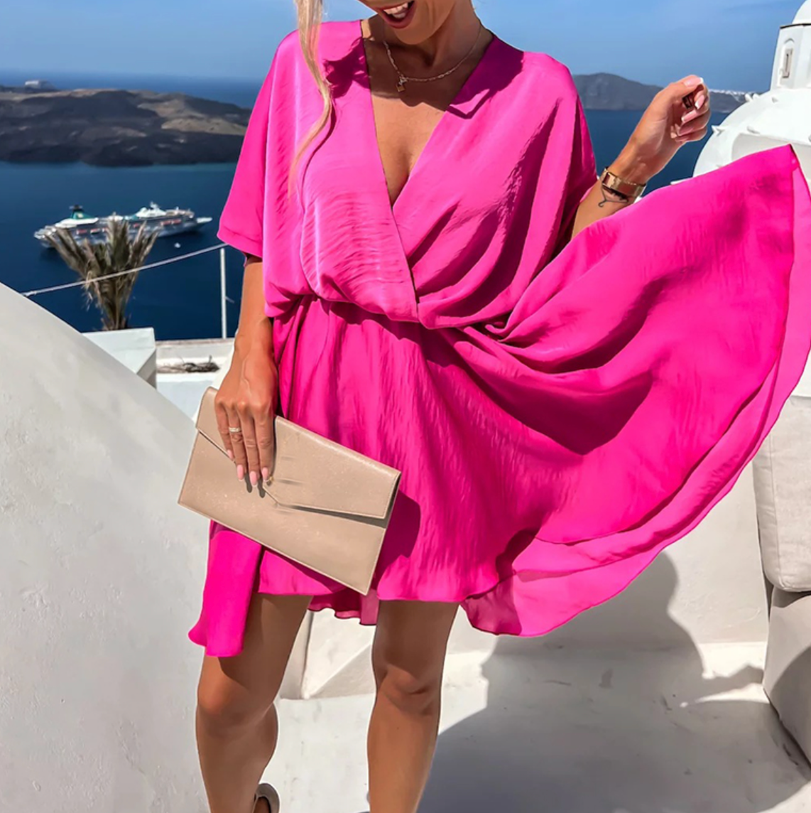 Women Elegant Style Dress with Flutter Sleeves | Andrea