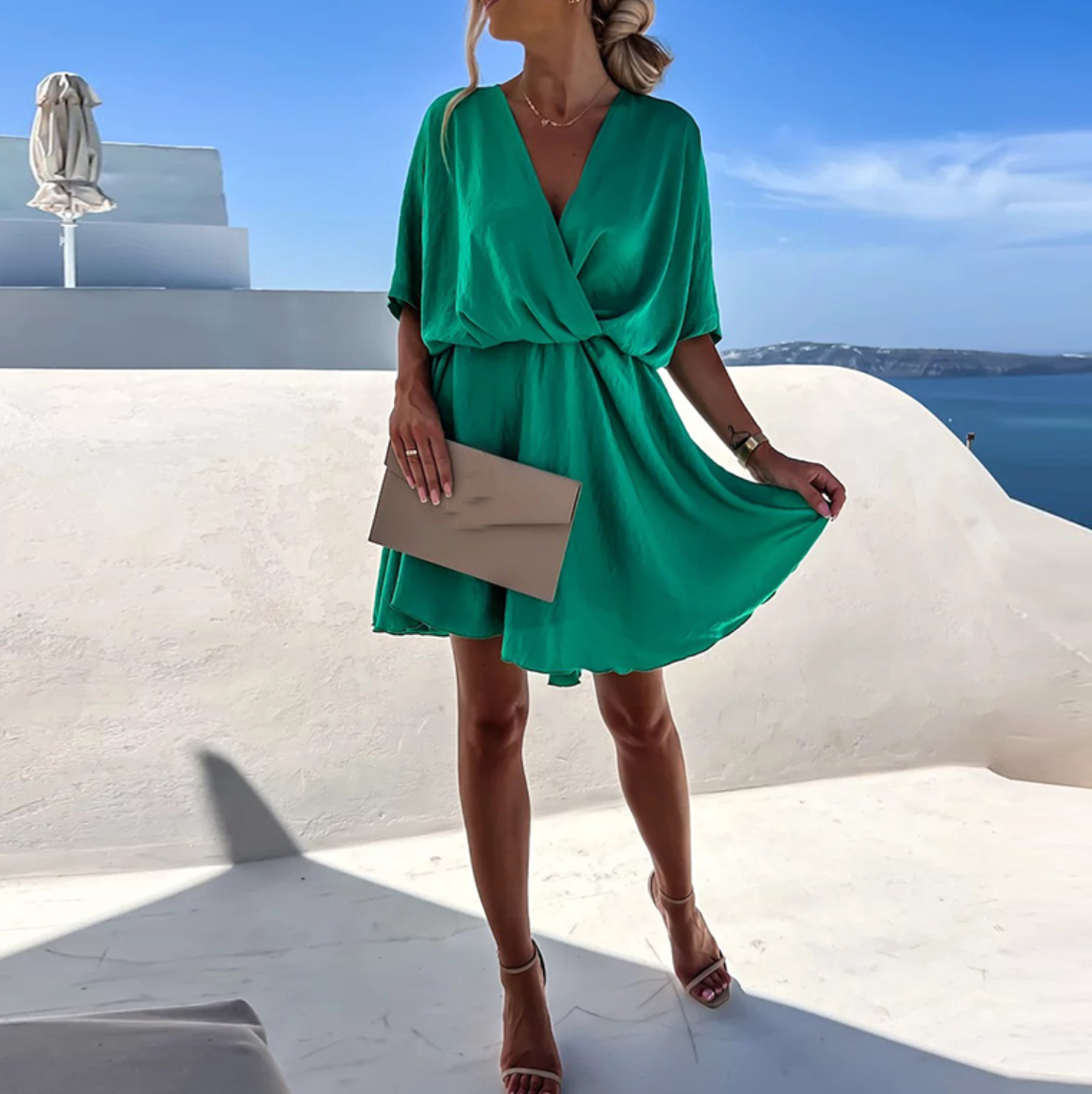 Women Elegant Style Dress with Flutter Sleeves | Andrea