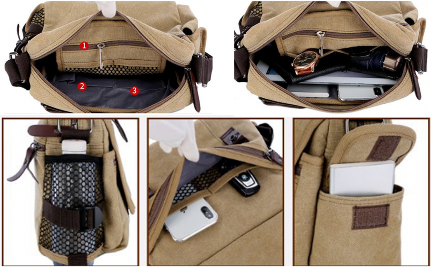 Men Vintage Canvas Messenger Bag | Nico