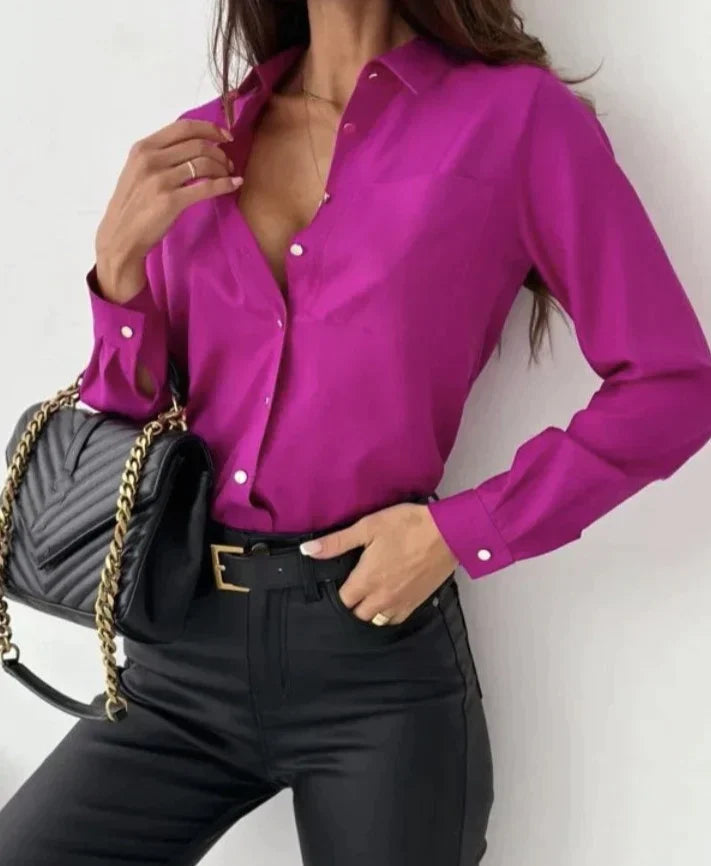 Variant image for Women Long Sleeve Blouse White Premium Fabric | Elaine-5