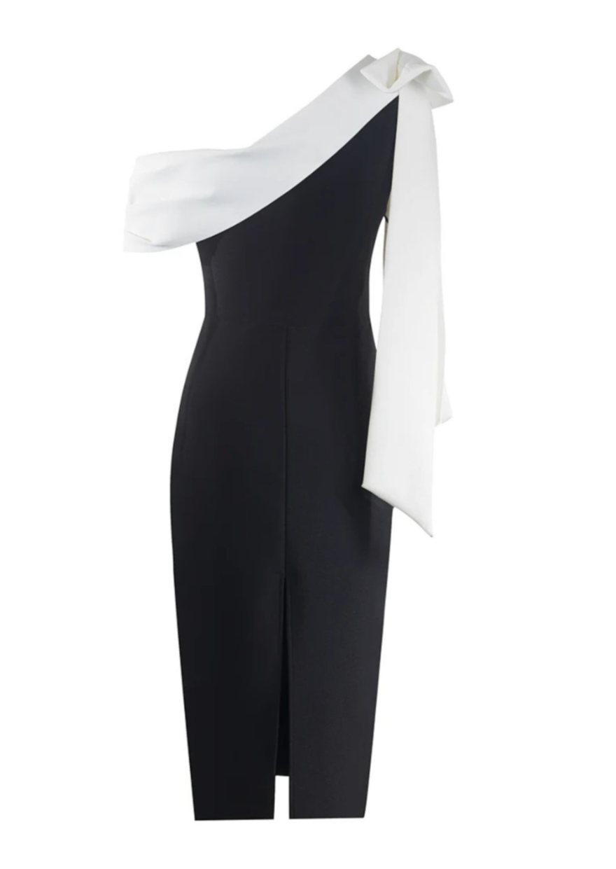 Women Off-Shoulder Bow Midi Dress | Lyriel