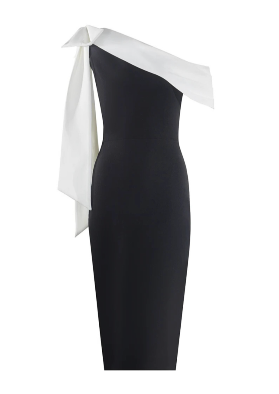 Women Off-Shoulder Bow Midi Dress | Lyriel