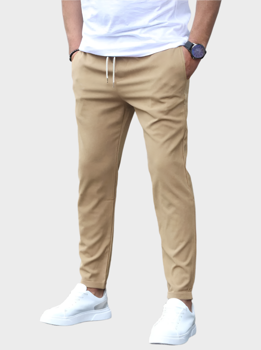 Men's Trousers Black Stretch Fabric | Jake-3