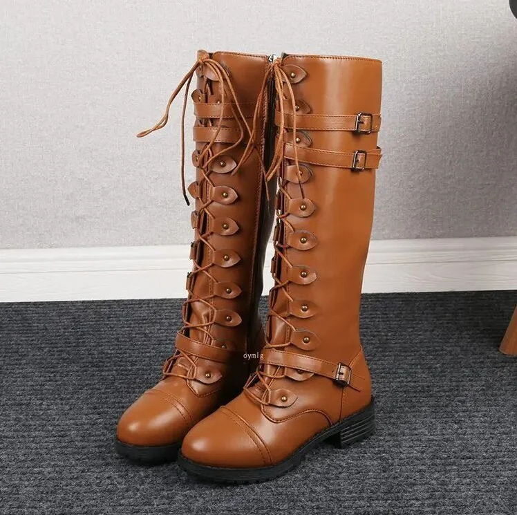 Women Combat Boots Black Leather | Berit-2