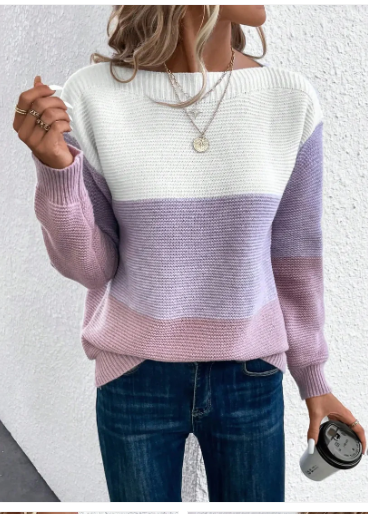 Women Knit Sweater Multi-Color Acrylic | Heidi-3
