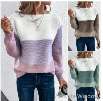 Women Knit Sweater Multi-Color Acrylic | Heidi-4