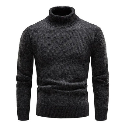 Men's Jersey Classic Roller Collar Black Cotton | Julius-1