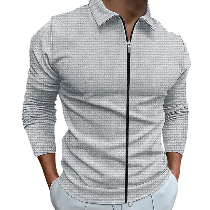 Variant image for Men's Zip-Up Shirt White Cotton | Classic Style-33