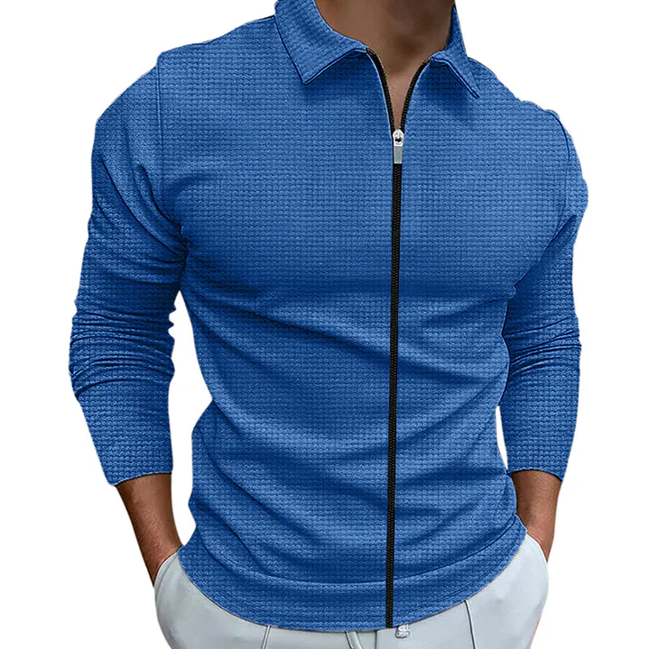 Men's Zip-Up Shirt White Cotton | Classic Style-2