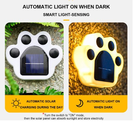 Outdoor Solar Lights Paw Print Design Waterproof | WagPaw-2